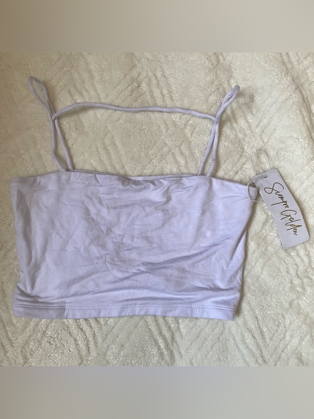 Siempre golden White crop top in small